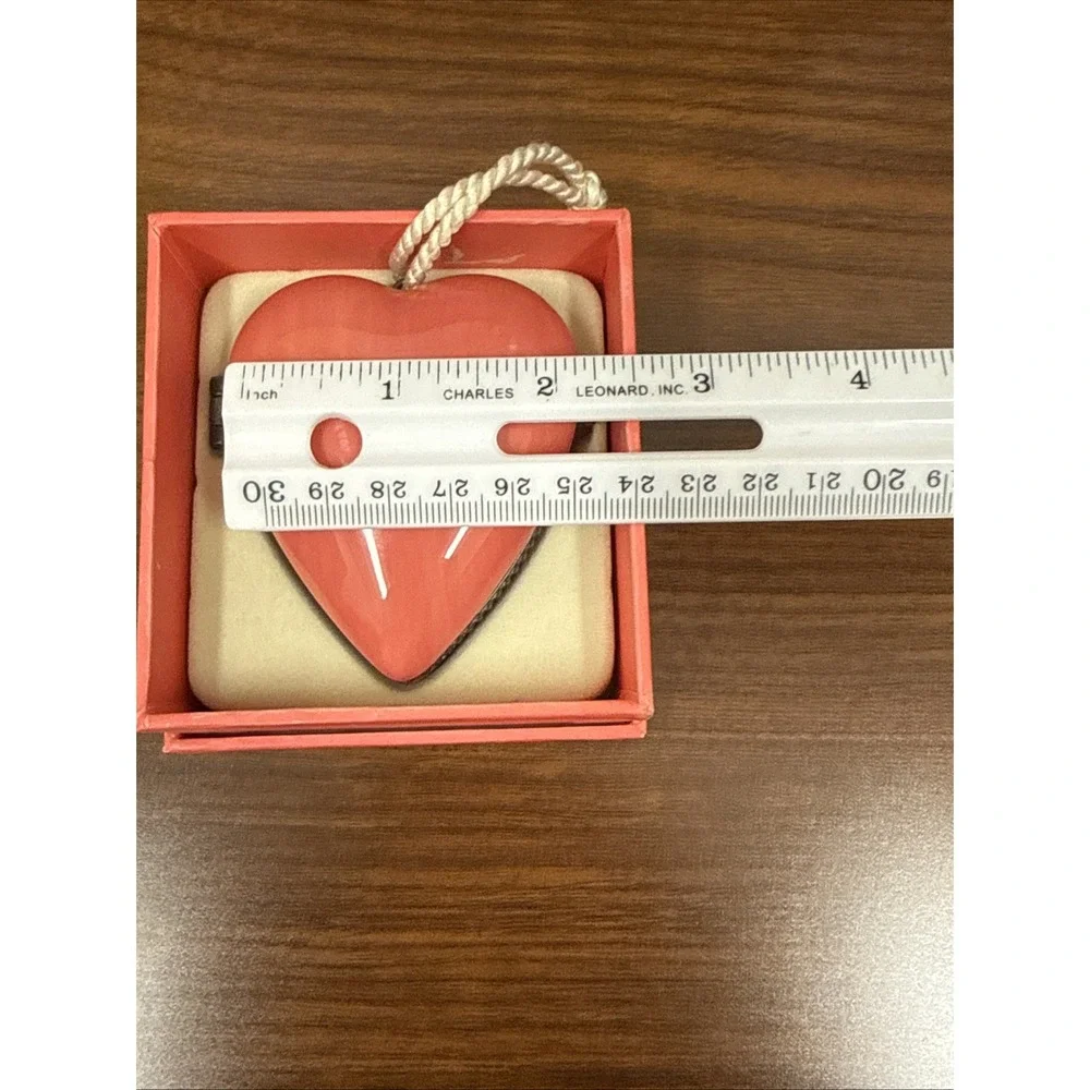 Hallmark HEART Photo Frame Pink Porcelain Signature Ornament  